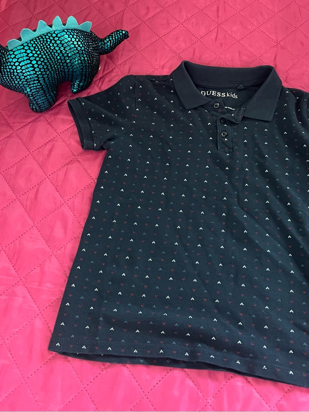Guess Kids Navy Polo with Tiny Triangle Print